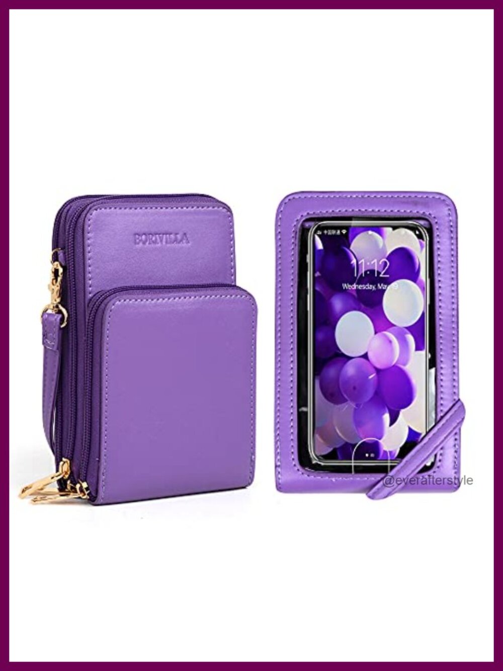RFID Blocking Touch Screen Crossbody Bag Faux Leather Handbag Cellphone Purse